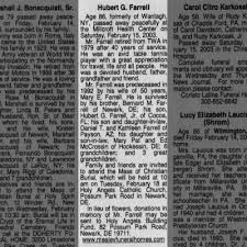 Hubert Farrell Obituary
