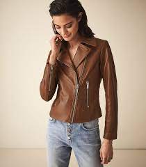 Reiss Blair Leather Biker Jacket Reiss Leather Jacket Trendy Fashion Outfits Womens Leather Biker Jacket