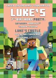 Check out our minecraft birthday banner selection for the very best in unique or custom, handmade pieces from our party decor shops. Minecraft Birthday Invitation Templates Editable With Ms Word Download Hundreds Free Printable Birthday Invitation Templates