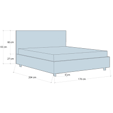 1,76 m x 1,95 m, altezza 22 cm. Letto Matrimoniale Contenitore In Ecopelle Con Doghe