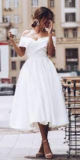 30 Simple Wedding Dresses For Elegant Brides Wedding Forward Short Bridal Gown Tea Length Prom Dress Dresses To Wear To A Wedding