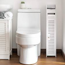 There is also a toilet stocker that can store about 12 rolls of toilet paper. Small Bathroom Storage Corner Toilet Paper Shampoo Storage Corner Floor Cabinet With Doors And Shelves Narrow Bathroom Organizer Towel Storage Shelf Toilet Paper Storage Containers Home Kitchen Fcteutonia05 De
