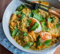 Curry De Patates Douces Saint Jacques A La Coriandre Et Au Beurre De Cacahuetes Recette Patate Douce Recette Patate Inspiration Cuisine
