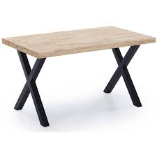 Fabrication d'un plateau de table de ferme en chêne partie 2build tabletop part 2. Table A Manger Fixe Salon Modele X Loft Plateau En Bois Massif De Chene Sauvage De 54 Mm D Epaisseur Pieds Metalliques Mesure 140x80x76cm De Hauteur Mesafijaloftx140rone