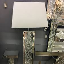 Floating Crystal Clear Glass Mirrored Floor Lamp Picture Perfect Home Mirror Candle Holders Candle Mirror Lamp