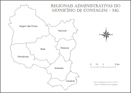 Mapas do Município de Contagem - Mapas para Colorir