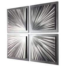 Metal Art Studio Silver Speed 4 Piece Graphic Art Set On Metal Wayfair In 2020 Silver Metal Wall Art Metal Art Modern Metal Wall Art
