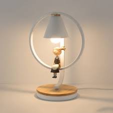 Metallic Cone Table Light With Little Girl Modern Fashion Study Room Bedside 1 Light Table Lamp In White Takeluckhome Com