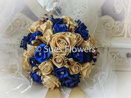 Maybe you would like to learn more about one of these? Wedding Flowers Brides Bouquet In Gold Royal Blue Buy Online In Burundi At Burundi Desertcart Com Productid 63158738