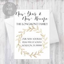 New Year New Home Moving Announcement Card Wreath New Home We Etsy Moving Announcements Change Of Address Cards New Address Cards