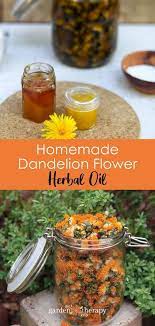 Dandelion Flower Herbal Oil Using The Cold Infusion Method Garden Therapy Herbalism Herbal Oil Natural Skincare Recipes