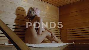 Bare back of nude woman in Finnish Sauna... | Stock Video | Pond5
