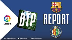 A penalty converted by jaime mata in the second half gives getafe cf victory over fc barcelona in the coliseum alfonso pérez #getafebarça j06 laliga. Fc Barcelona Getafe Vidal Saves Barca Blushes Against Compact Getafe 2 0 Between The Posts