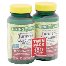 Spring Valley Turmeric Curcumin Vegetarian Capsules Twin Pack 500 Mg 180 Count Walmart Com Walmart Com