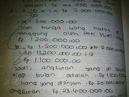 Pak yudi akan meminjam uang di bank dengan persentase bunga 10 besar bunga uang yang dipinjam oleh pak yudi 98 kelas vii smp mts semester 2 selama 9 bulan adalah rp72 000 00 rupiah tentukan jumlah uang yang dipinjam oleh pak yudi dari bank tersebut. Pak Yudi Akan Meminjam Uang Di Bank Dengan Persentase Bunga Sebesar 10 Pertahun Besar Uang Yg Di Brainly Co Id