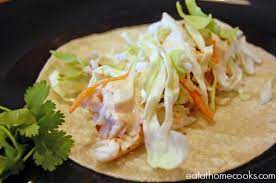 After the 5 minutes, add the tilapia and cover and cook for 3 minutes or until fish is fully cooked. Fish Tacos With Chipotle Dressing Eat At Home