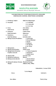 Tabel 3.5 struktur kepengurusan takmir masjid. Doc Struktur Organisasi Masjid Thoriq Yahya Academia Edu