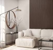 Panneau mural Maestro Latt Matte Black avec 7 lattes Smoked Walnut - 20 x  300 x 2770 mm