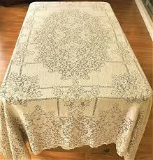Quaker lace tablecloths vintage oblong birds and floral pattern. Vintage Quaker Lace Tablecloth 1006 Cream Quaker Lace Cloth Etsy Lace Tablecloth Table Cloth Lace Table