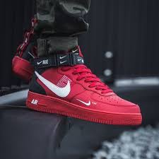 Nike Air Force 1 Mid 07 Lv8 White Black Tour Yellow Nike Air Force 1 Mid Utility University Red 804609 605 In 2020 Mens Nike Shoes Sneakers Men Fashion Shoes Nike Adidas