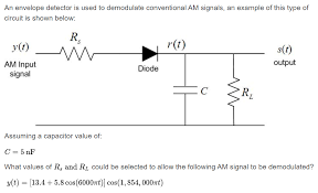Notice how all those pesky negative voltages are gone! Solved An Envelope Detector Is Used To Demodulate Convent Chegg Com