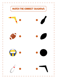 Match The Correct Shadow Game Printable Worksheet Kindergarten Workbook Education Preschool Educational Worksheets School Worksheets Tracing Worksheets