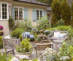 For lining your fire pit you can use the kinds of rock mentioned above, which you can find at your local home and garden or landscaping store. Outdoor Living Pea Gravel Patio Inspiration French Country Cottage