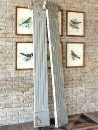 Tall Aged Column Wall Decor Antique Farmhouse Wall Decor Living Room Dining Room Interiors Farmhouse Decor Living Room