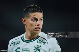 James Rodriguez of Leon loo during the 16th round match between Cruz...  News Photo