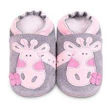 New Shooshoos Leather Baby Shoes 18 24 Mths Pink Grey Giraffe Shoo Shoos Pink Giraffe Baby Shoes Leather Baby