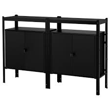 Bror Shelving Unit With Cabinets Black Ikea Shelving Unit Shelving Storage System