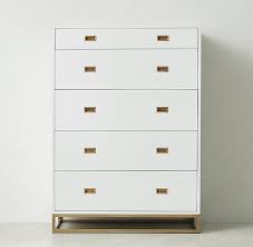 Mdesign vertical dresser storage tower. Malone Campaign 5 Drawer White Lacquer Tall Dresser