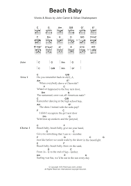 Beach Baby by The First Class Sheet Music for Guitar ChordsLyrics at Sheet  Music Direct