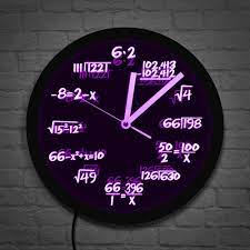 Clock measures 14 inched in diameter and is the perfect size for over the mantel or as an accent for your kitchen, bedroom, office, or living room. Math Wall Clock With Led Illumination Math Formula Pop Equation Luminous Wall Clock Watch Scicence Educational Gifts For Kids Wall Clocks Aliexpress