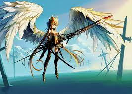 Now with post flairs woohooi am really cool flair (self.animegirlswithguns). Backgrounds Winged Anime Girl With Swords By Jch15jch15 On Deviantart