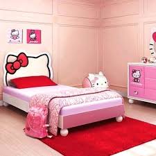 This Complete Hello Kitty Bedroom Set Includes A Twin Bed With Custom Hk Headboard One Hello Kitty Bedroom Hello Kitty Furniture Hello Kitty Bedroom Furniture