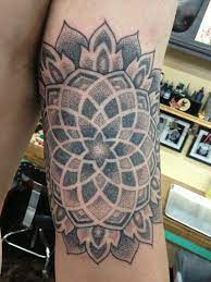 Dotwork Tattoo Mandala Tattoos Dot Tattoos Flower Dotwork Tattoo