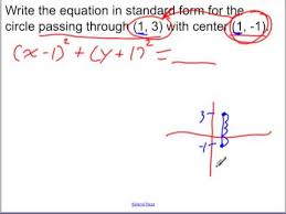 Learn how to write the equation of a circle. Write Equation For Circle Given Center And Point On Circle Youtube