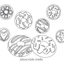 Free Printable Donut Coloring Calendar Party Food Donuts Shine Kids Crafts Free Printable Coloring Pages Printable Coloring Pages Free Printable Coloring