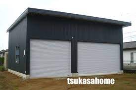 かっこいい鉄骨ガレージ 倉庫リフト付 施工例02 茨城県龍ヶ崎市 ガレージのデザイン 倉庫の設計 ガレージ