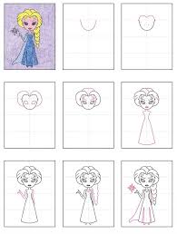 Arte Creativa Per Bambini Disegni Facili Da Copiare Per Bambini Elsa Dal Cartone Animato Frozen Disegni Facili Disegni Progetti D Arte