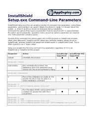 Like predefined command line switches, you can pass these arguments directly to setup.exe, place them in setup.ini, or (for testing purposes while you are using the installshield ide) place them in the setup settings dialog box. Install Shield Setup Parameters Command Line Interface Computer File