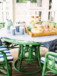 Green Painted Bamboo Dining Table Small Patio Furniture Diy Patio Furniture Bamboo Table