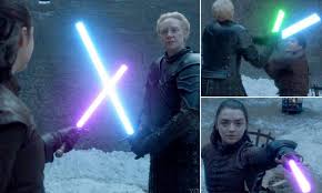 Game Of Thrones Edit Turns Duel Into Epic Star Wars Lightsaber Battle Daily Mail Star Wars Light Saber Star Wars Lightsaber
