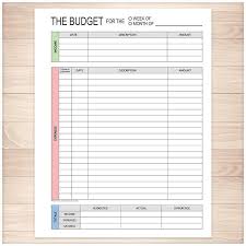 Budget Worksheet Weekly Or Monthly Green Red Blue Printable Printable Budget Worksheet Budgeting Worksheets Budget Printables