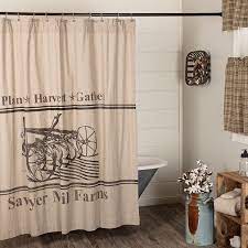 The most common farmhouse shower rod material is lace. Farm Graphic Shower Curtain Brown Shower Curtain Curtains Shower Curtain