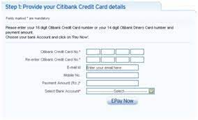 The payments done via debit/credit cards would be required to be made with a period of minimum 3 days advance prior to due date, in order to avoid surcharge of late payment. Citi Bank Bill Desk Online Bill Payment Citi Bank India