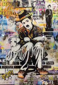 Drawing & drafting photography collage calligraphy & pens all visual arts. Charlie Chaplin A Dog S Life Collage By Cuencas Art Saatchi Art