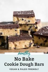 Edible Cookie Dough Recipe In Bar Form These Easy No Bake Chocolate Chip Cookie Dough Bars Are In 2020 Healthy No Bake Cookies Cookie Dough Bars No Bake Cookie Dough