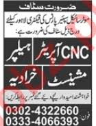 Cnc Operator Lathe Machine Operator Jobs 2020 2021 Job Advertisement Pakistan